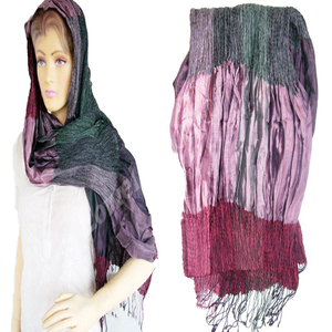 Elegante Bufanda Larga de Seda para Mujer, Diseño con Bloques de Color, Multifuncional, para Uso Diario en Todas las Estaciones, Estilo Étnico para Chicas - Product Image 2