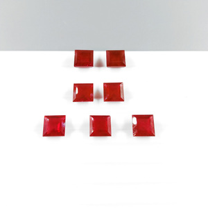Rubis naturels de Bangkok, carrés calibrés de 9 mm, pierres précieuses de rubis naturelles facettées, prêtes à l'emploi pour la fabrication de bijoux - Product Image 6