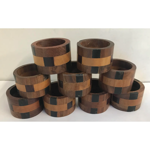 Ronds de serviette en bois sculptés sur mesure porte-serviette de luxe pour restaurant de Falak World Export - Product Image 5