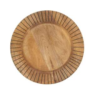 Plato de Madera de Mango Hecho a Mano al por Mayor, Plato de Cena de Madera Rústico, Decoración de Mesa Redonda Estilo Boho para Bodas, Fiestas y Restaurantes - Product Image 5