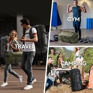 Durable Polyester <b>Convertible</b> <b>Backpack</b> Duffel Zipper Breathable Comfortable for Sports Travel-Water-Proof Large Capacity Daily - Product Image 5