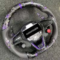 Volant en carbone forgé violet avec grands manettes de vitesse à palettes violettes pour VW Polo Jetta Sagitar Bora Magotan CC Golf Passat