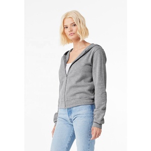 Bella Canvas Athletic Heather 7539, SUDADERA CON CREMALLERA COMPLETA PARA MUJER, Sudadera con capucha de lana de longitud media, sudadera con cremallera Harajuku para mujer - Product Image 2