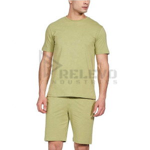 T-shirt décontracté pour homme avec logo personnalisé, respirant, 100% coton, taille plus, faible MOQ, ensemble confortable d'été en 2 pièces - Product Image 6