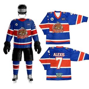Maillot de hockey sur glace pour homme, col en V, manches longues, design rayé, évacuation de l'humidité, 100% polyester, coupe régulière adulte, toutes saisons - Product Image 2
