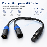 Cable de Audio XLR Personalizado OEM ODM de Alta Calidad, Conector XLR Hembra de 3 Pines a Doble XLR Macho en Forma de Y, Cables XLR para Micrófono, Mezclador y Altavoz