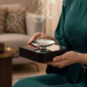 Quemador de Incienso Cuadrado de Madera con Recipiente de Metal, Porta Incienso Árabe con Fragancia de Oud, Decoración Moderna para Mesa, Hogar, Ramadán - Product Image 5