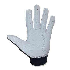 Guantes de Béisbol de Cuero Blanco y Negro, Transpirables, con Palma Perforada para un Agarre Mejorado, Correa de Muñeca Ajustable, Personalizables OEM - Product Image 3