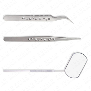Professional Eyelash Extension Tweezers with Mirror Handle Solid Color Stainless Steel New Design Precision Lash <b>Tool</b> Kit - Product Image 2