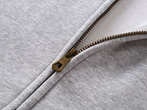 Sweat à capuche oversize à double fermeture éclair, doublé, personnalisé, en molleton épais 400 g/m² 100 % coton, coupe courte, en French Terry - Product Image 4