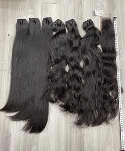 Cheveux naturels non traités, ondulés et raides, extensions de cheveux en mèches, sans perte ni nœuds, prêts à être expédiés, toutes longueurs - Product Image 1