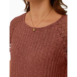 2025 2025, Túnica de moda para mujer, manga corta, cuello redondo, Tops informales elegantes, ropa de verano transpirable y fina - Product Image 4