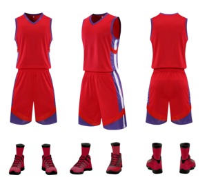 Ensemble d'uniformes de basketball avec accents bleus et roses, unisexe, adulte, respirant, en polyester, impression par sublimation - Product Image 5