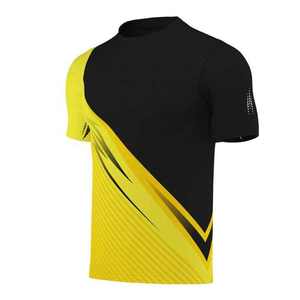 Camiseta de Fútbol Unisex con Degradado Amarillo, Manga Corta, Impresión Sublimada, Absorbe la Humedad, Ajustada, Cuello en V, Poliéster, para Adultos, Verano - Product Image 4