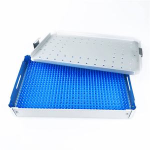 Bandeja de acero inoxidable perforada para instrumentos quirúrgicos con asas laterales 260mm x 160mm, la edición más reciente, caja para instrumentos dentales - Product Image 3
