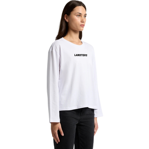 <b>Womens</b> O Neck Long Sleeve T Shirt Loose Fit Small Chest Print Clean <b>Back</b> Casual Wholesale Custom OEM Cotton Jersey Tee Shirt Top - Product Image 4