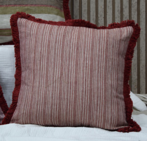 Housse de coussin en lin 100% à rayures rouges, housse de coussin de style farmhouse, décoration de la maison, housse de coussin de luxe, housse de coussin pour salon, vente en gros - Product Image 2