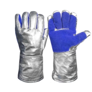 Guantes de Soldadura Antideslizantes de Cuero Reforzado con Aluminio, Protección para Manos con Puño de Seguridad Industrial para Construcción - Product Image 6