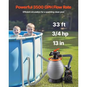 Sistema di Filtraggio a Sabbia a 6 Vie Krystal Clear, Pompa da 3/4 HP per Piscine Interrate, 3500 GPH, Pompa per Piscina da 13 Pollici - Product Image 2