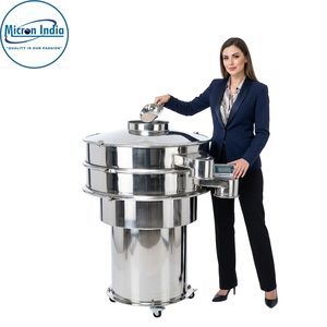 Machine de criblage vibratoire numérique automatique de qualité alimentaire Micron India avec composants PLC et garantie de 2 ans pour poudres industrielles et papier - Product Image 3