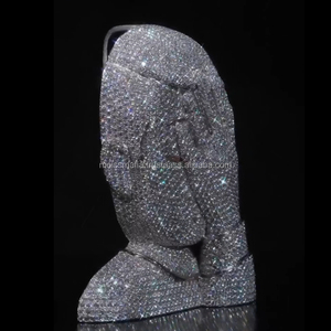 Iced Custom Hip Hop Gold & Sterling <b>Silver</b> VVS Diamond Cross <b>Initial</b> <b>Pendant</b> Men's Charms Fine Jewelry - Product Image 3