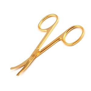 Ciseaux de sécurité pour le nez et les oreilles, 3,5'' courbés, dorés, pour le visage - Product Image 1