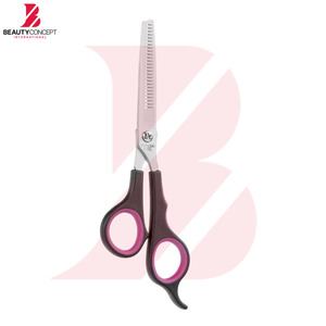 กรรไกรซอยผมคุณภาพสูงแบบขายส่ง ด้ามจับพลาสติกสีดำตามหลักสรีรศาสตร์ สำหรับช่างทำผมมืออาชีพในร้านเสริมสวย - Product Image 3