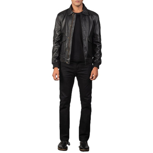 Nouvelle veste en cuir tanné pour homme avec poche avant, col rabattable, imperméable et coupe-vent, service de vente en gros OEM - Product Image 5