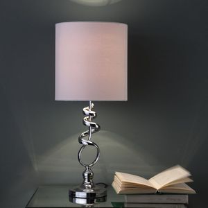 21.5 Inch Milo Abstract Brushed <b>Silver</b> Metal Table <b>Lamp</b> - Product Image 4