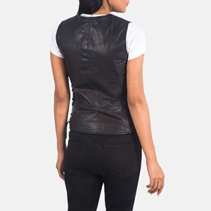 Women's Vintage Genuine <b>Leather</b> Vest <b>Retro</b> Sleeveless <b>Jacket</b> Waterproof Windproof Eco-Friendly Breathable Zipper Embroidery High - Product Image 3