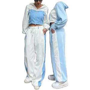 Conjunto de Sudaderas Cortas con Cremallera Personalizadas para Mujer, de Algodón de Alta Calidad, Dos Piezas, Ropa de Mujer, Sudadera con Bloques de Color, Conjuntos Deportivos 2026 - Product Image 6