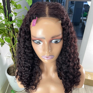 Factory Lace <b>Wig</b> Burmese Curl 1B <b>Brown</b> Color Vietnamese Human Hair High Quality Super Double Drawn Wholesale Price - Product Image 4