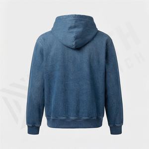 Luxury Quality Winter Zipper <b>Distressed</b> Embroidery Custom Logo Streetwear Unisex Heavyweight Soft 100% Cotton Hoodies <b>Top</b> - Product Image 2