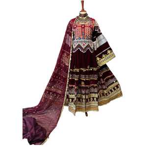 High Quality Wholesale Prices Low MOQ Women's Traditional Afghani <b>Dress</b> Embroidery Long Sleeves Afghan Kuchi <b>Dresses</b> For Ladies - Product Image 1