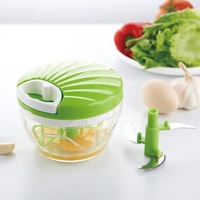 Broyeur de légumes manuel 650ml à cordon avec lames tranchantes en acier inoxydable pour la cuisine