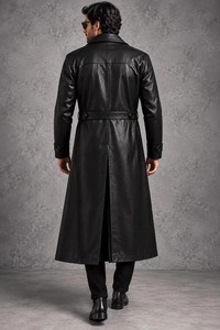 <b>Leather</b> Trench <b>Coat</b> <b>Men</b>, Black <b>Leather</b> <b>Coat</b>, <b>Long</b> <b>Leather</b> Overcoat, Genuine <b>Leather</b> Jacket, <b>Men</b>’s <b>Long</b> <b>Coat</b> - Product Image 5