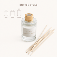 Diffuseur de parfum en rotin écologique à marque privée 100 ml avec bouchon en bois et parfum de jasmin, senteur longue durée pour la maison et le bureau