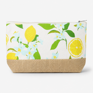 Pochette cosmétique personnalisée en toile de jute avec fermeture éclair 28x16x6cm, sac de voyage imprimé pour maquillage et articles de toilette, vente en gros, fabricant OEM, marque privée - Product Image 4