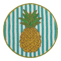 Set de table rond coloré fait main en perles, motif fruits, pour centre de table, décoration de maison et de cuisine, style côtier