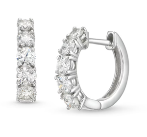 <b>Hoops</b> earrings Diamond Earrings Gold And <b>Silver</b> Earrings Natural and Lab Grown Diamond Earrings Fine Jewelry for Women - Product Image 2