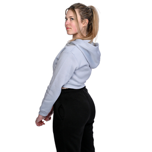 Sudadera Corta Oversize para Mujer, Mezcla de Algodón Suave, Manga Corta, Estilo Informal, para Fitness, Baile, Uso Diario - Product Image 4