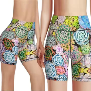 Women High Waist Floral Print Knitted Shorts With Pockets Breathable Spandex Polyester Material Casual Sporty Style - Product Image 6
