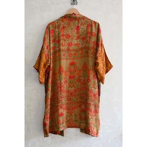 ชุดคลุมกิโมโนผ้าไหมปะติดปะต่อสไตล์โบฮีเมียน ทำมือ ไซส์ใหญ่ ระบายอากาศได้ดี เหมาะสำหรับฤดูใบไม้ร่วง ชุดคลุมเจ้าสาวลายพิมพ์เซ็กซี่ - Product Image 5