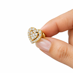 Pendientes de Moissanita en Forma de Corazón, Chapados en Oro Rosa, con Engaste de Puntas, Regalo Romántico para el Día de San Valentín - Product Image 5