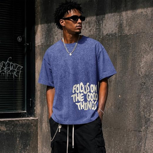 T-shirts graphiques pour hommes, chemises vintage délavées à l'acide, streetwear inspirant et positif, t-shirts oversize à manches courtes - Product Image 2