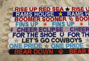 Custom Beaded <b>Webbing</b> Straps With Raised Text For College Game Day Fashion Accessories - Product Image 5
