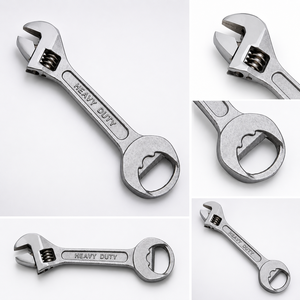 Clé à bouteille robuste, clé à molette réglable, acier au carbone chromé, outil multifonction pour une atelier de réparation de plomberie - Product Image 2