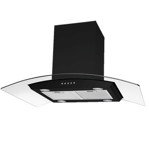 Cappa da cucina a isola in acciaio inossidabile da 30 pollici con 900 CFM, vetro temperato, 3 velocità e luci LED nere - Product Image 5