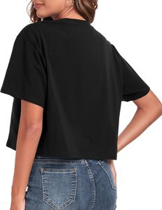 Camiseta Corta de Algodón para Mujer, Manga Corta, Estilo Baby Tee, Ajustada, Informal, Personalizable, Proveedor Mayorista, OEM, ODM - Product Image 3