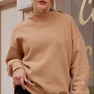 Womens Oversized Mockneck Pullover Sweatshirt Premium Comfort Fit Casual Lifestyle Apparel Supplier - Product Image 1